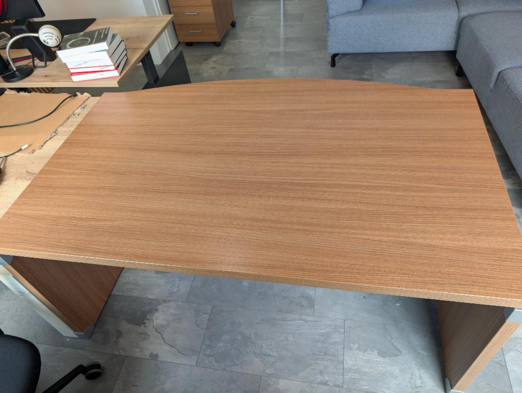 massief houten bureau, Ophalen, 160 cm, Gebruikt, Hout