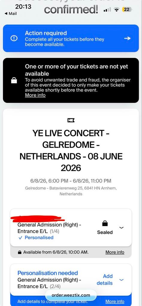 Ye Concert Gelredome (8 juni), Twee personen, Juni