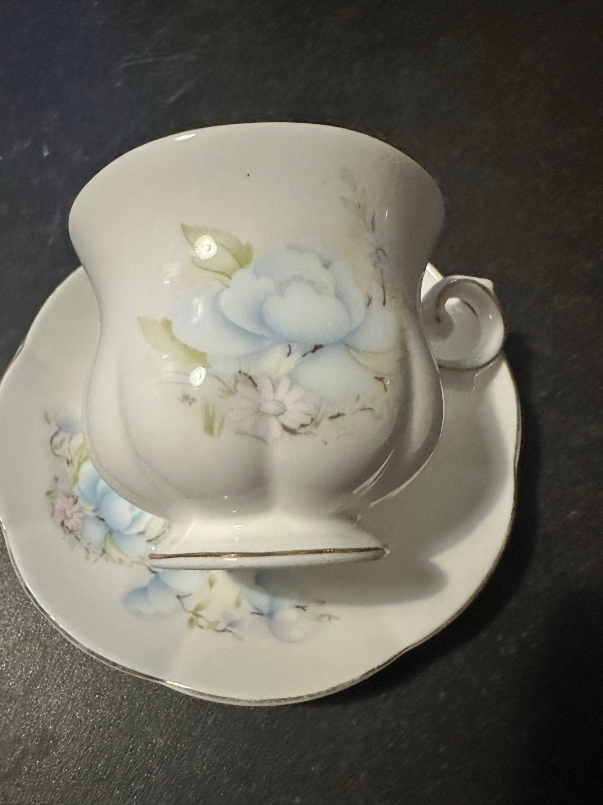 Royal Canterbury Blue Satsuma Kop en Schotel Fine Bone China, Antiek en Kunst, Antiek | Servies los, Ophalen