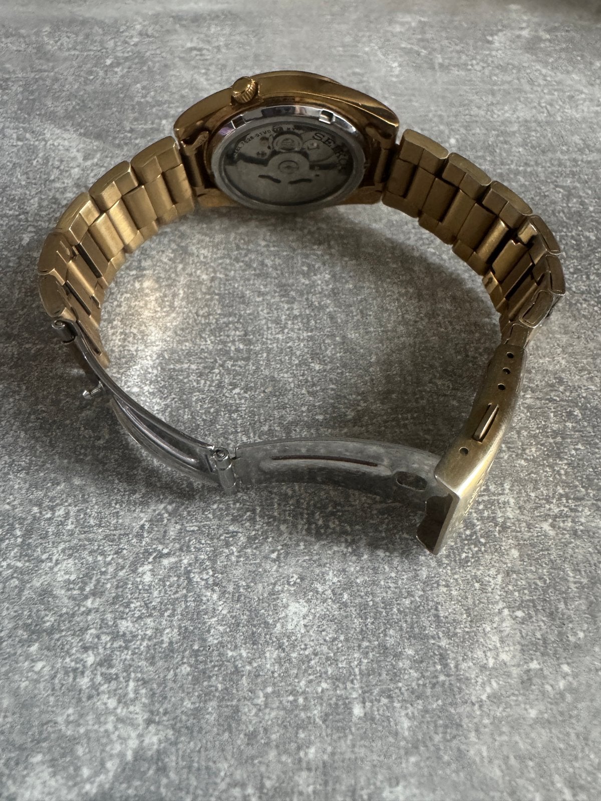 Seiko 5 Automatisch Horloge Goudkleurig, Sieraden, Tassen en Uiterlijk, Horloges | Heren, Gebruikt, Polshorloge, Ophalen of Verzenden