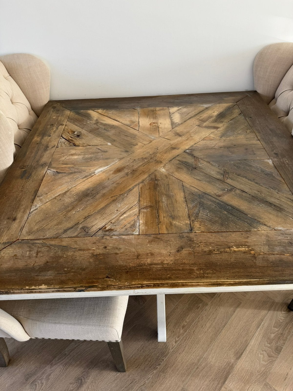 Unieke eettafel Riviera Maison look a like, Ophalen, Zo goed als nieuw, 4 tot 6 stoelen