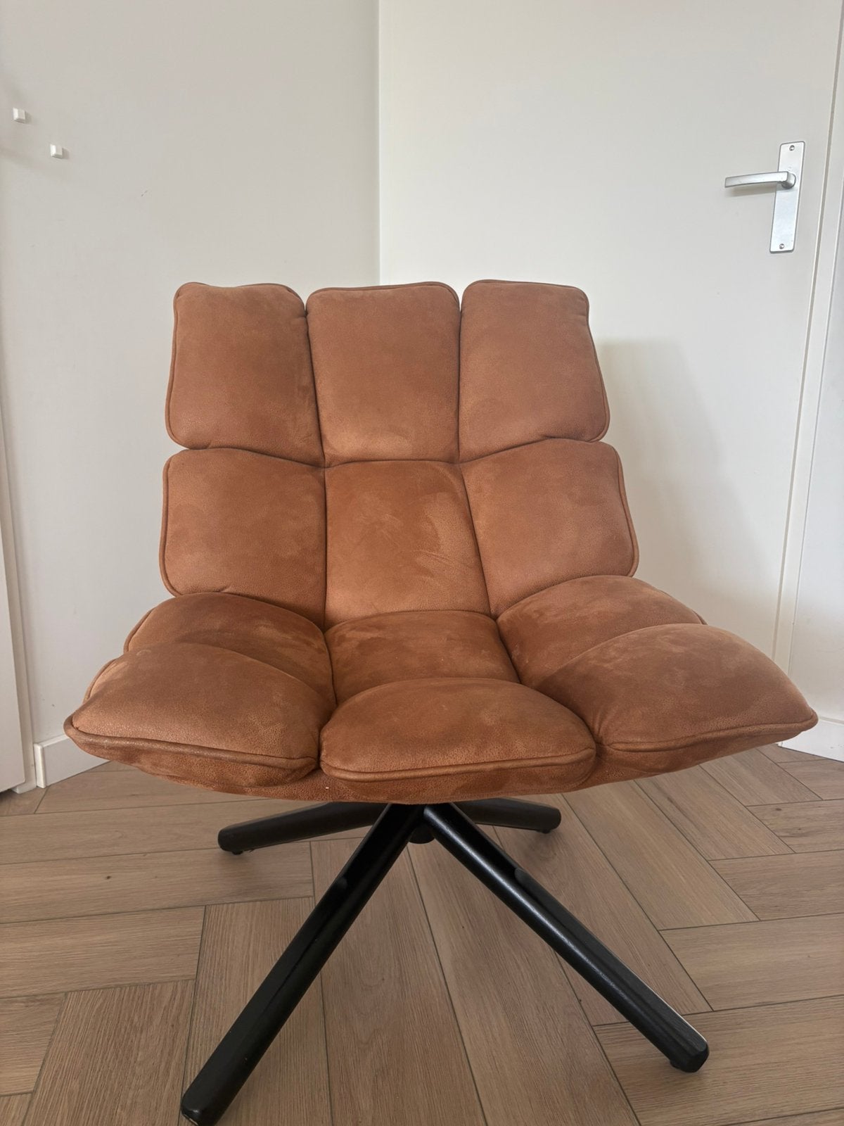 Cognac Velvet Draaifauteuil, Ophalen, Overige kleuren, Zo goed als nieuw, Eén