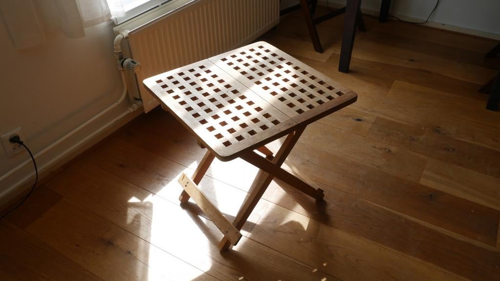 Wooden foldable table, Minder dan 55 cm, Gebruikt, Vierkant, Hout