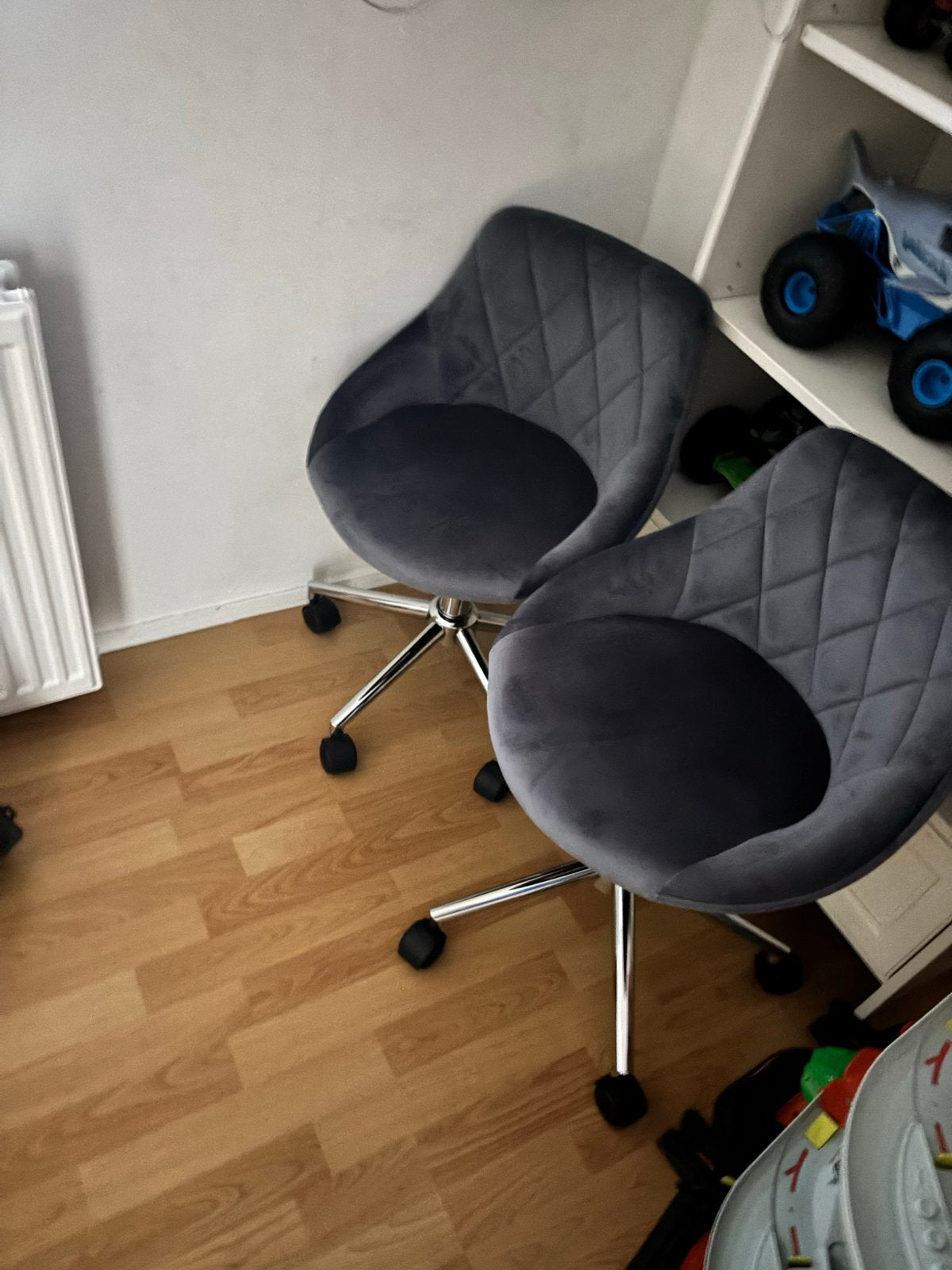 2 Nieuwe Velvet Bureaustoelen - Hoogte Verstelbaar, Huis en Inrichting, Stoelen, Ophalen, Twee, Nieuw, Stof