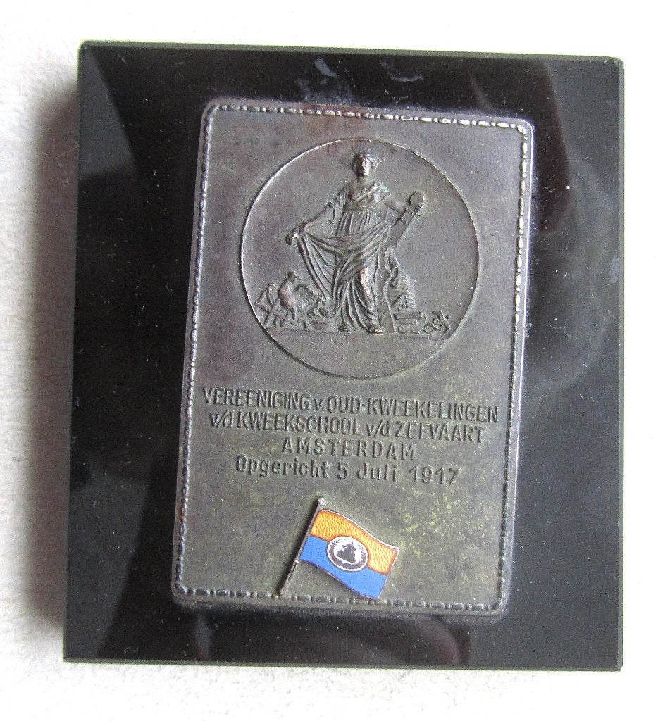 Amsterdam plaquette leerlingenvereniging Zeevaartschool, Ophalen of Verzenden, Overige materialen, Nederland