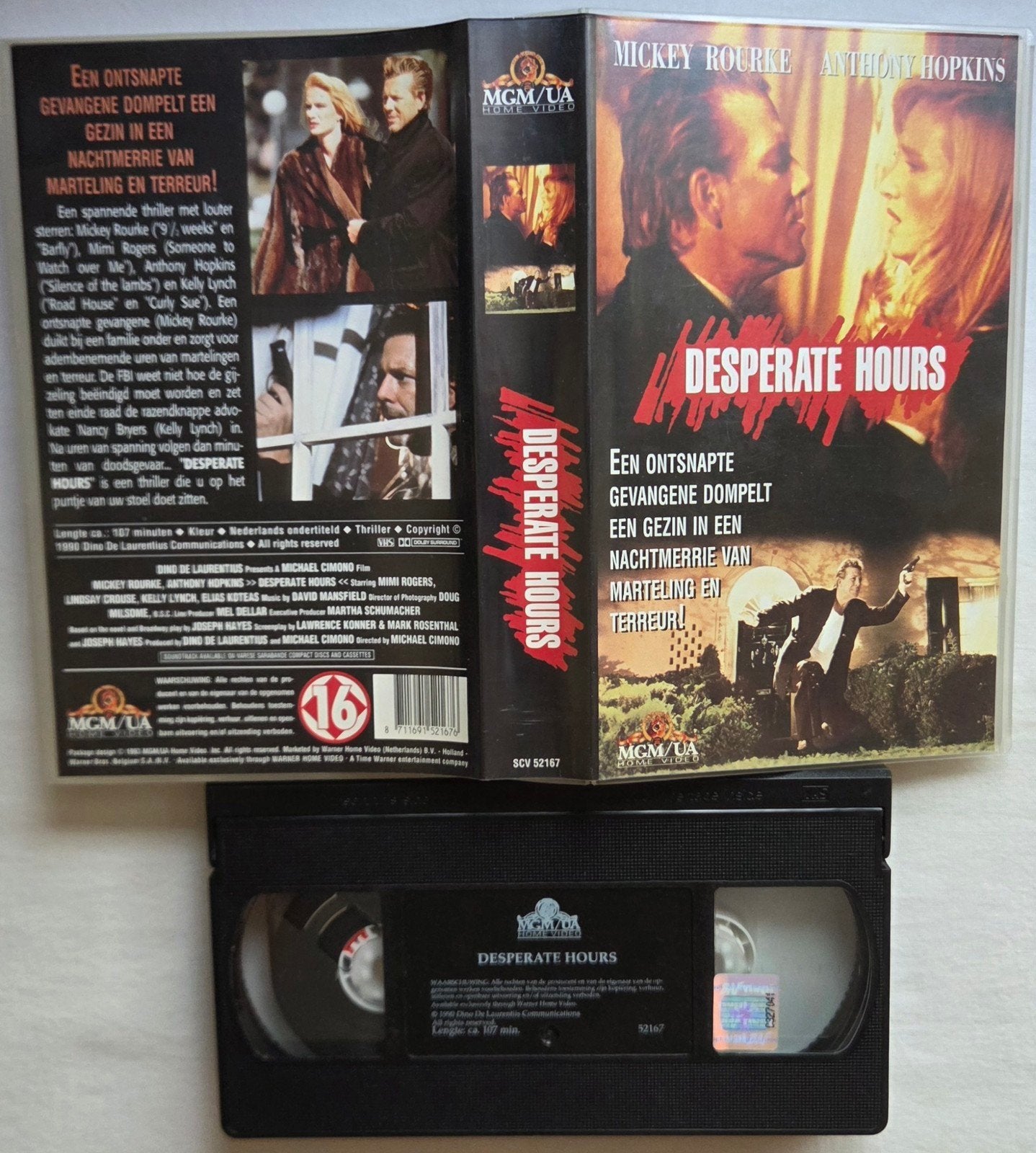 MGM Desperate Hours VHS Actie, Vanaf 16 jaar, Ophalen of Verzenden, Gebruikt, Actie en Avontuur