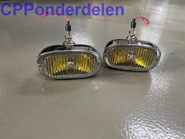 911873 Set Mistlampen met gele reflector Porsche 911/912/356, Auto-onderdelen, Verlichting, Verzenden, ., Porsche, Nieuw