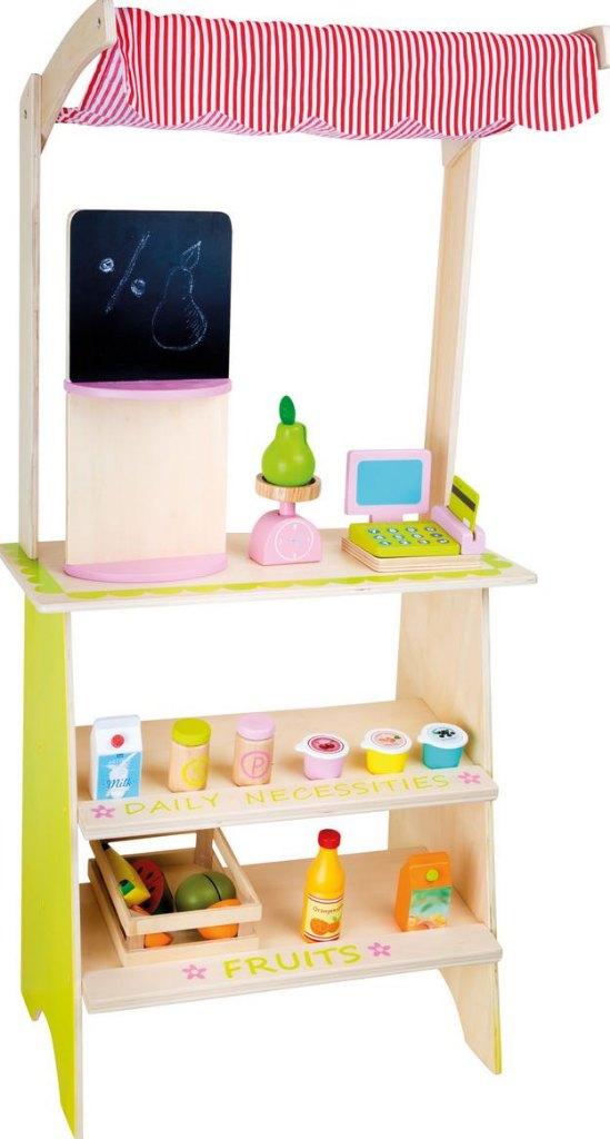 Houten marktkraam incl accessoires,goedkoopste, Kinderen en Baby's, Speelgoed | Houten speelgoed, Ophalen of Verzenden, Nieuw