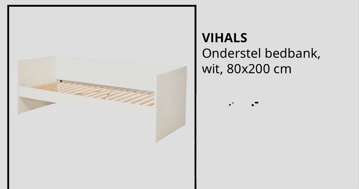IKEA VIHALS 1-persoonsbed (zonder matras), Ophalen, Eenpersoons, Wit, Zo goed als nieuw