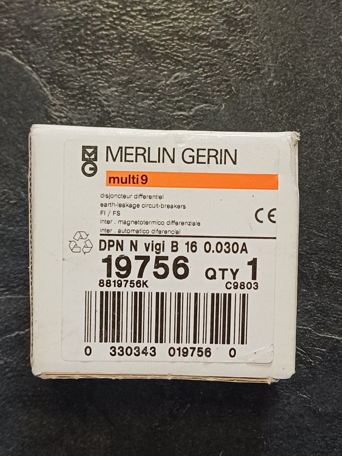 Merlin Gerin Multi 9 DPN Vigi B16 0.030A Aardlekautomaat, Ophalen of Verzenden, Gebruikt, Schneider Electric, Aardlekautomaat
