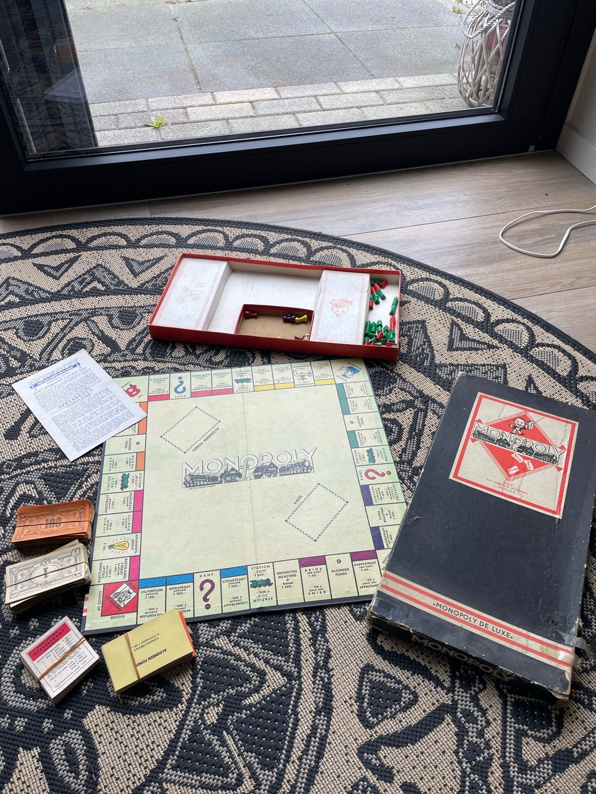 Oud Vintage Monopoly de Luxe Bordspel - Compleet, Drie of vier spelers, Ophalen of Verzenden, Gebruikt