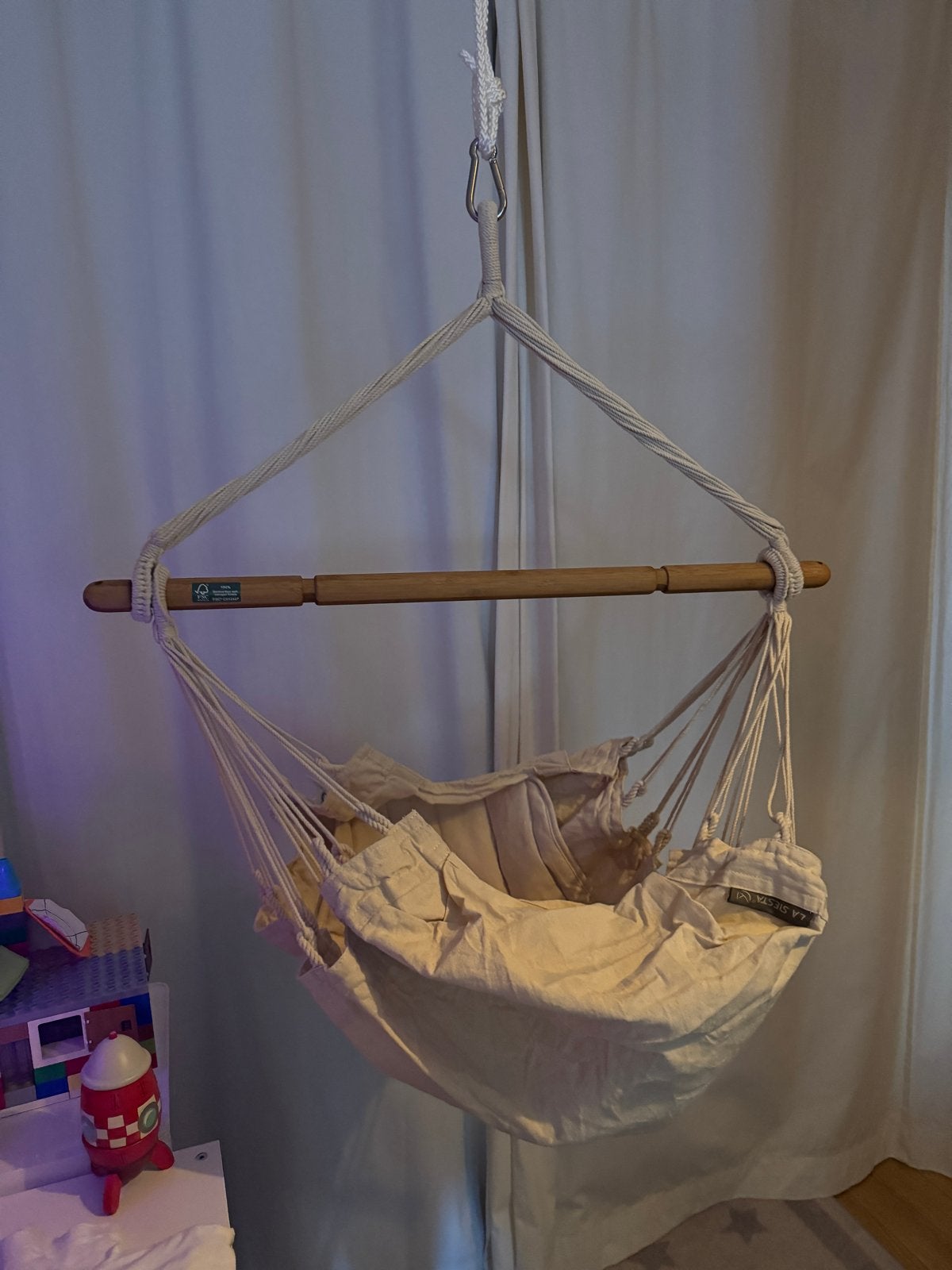 LA SIESTA Yayita Ecru Hangmat voor baby's (bio-katoen), Ophalen, Zo goed als nieuw, Hangstoel, Gordel(s)