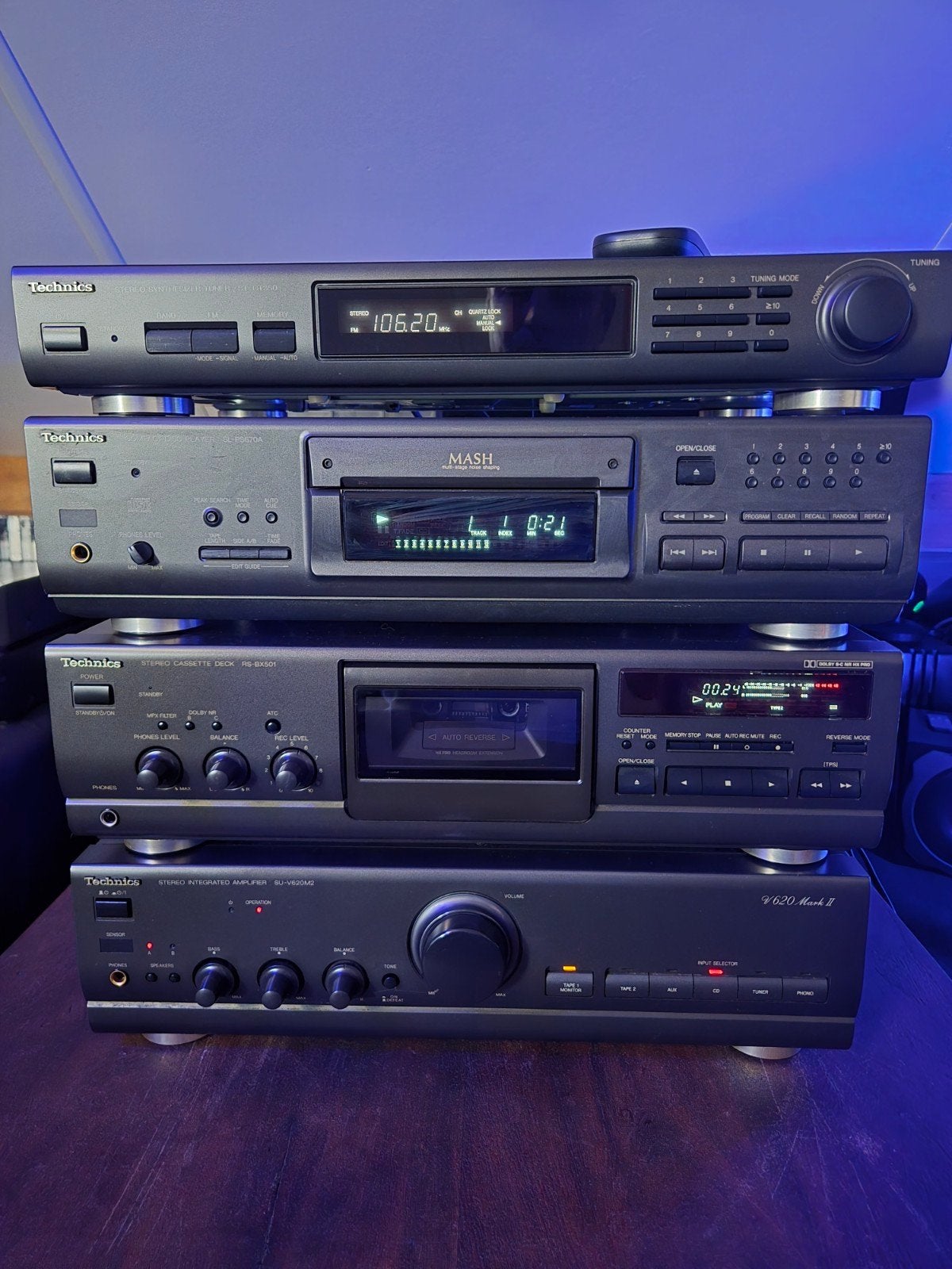 Technics Hifi Stack - Tuner, CD, Cassettedeck, Verster, Ophalen