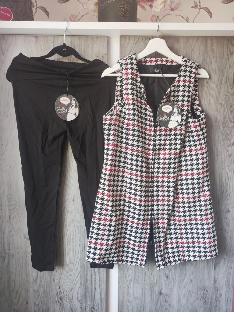 Nieuwe jurk overgooier met zwarte legging - 2-zijdige rits, Maat 42/44 (L), Nieuw, Ophalen of Verzenden, GeBe