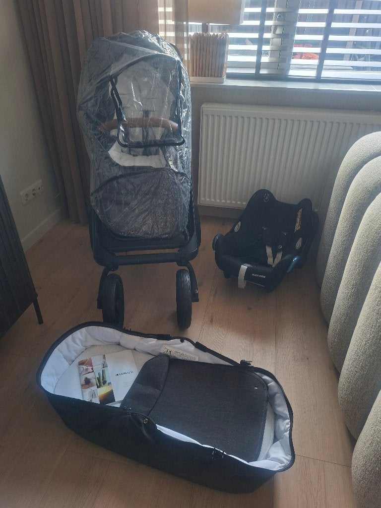 Kinderwagen 2 delig (van Dubatti) en maxicosi, Ophalen, Gebruikt, Combiwagen, Luchtbanden