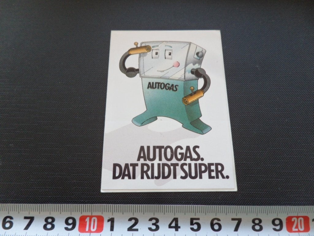sticker AUTOGAS - dat rijdt super - strip, Ophalen, Zo goed als nieuw