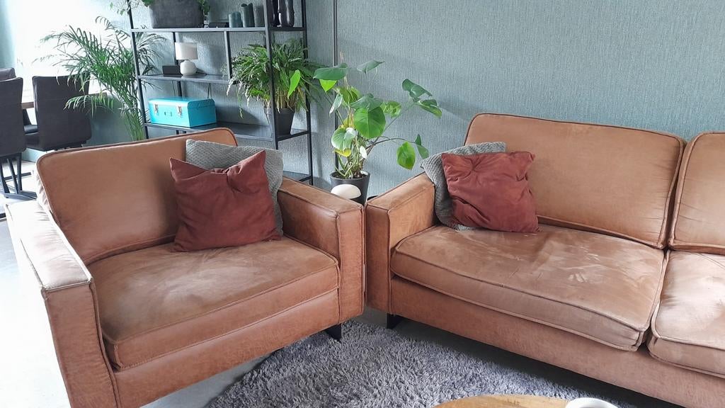 Hoekbank en fauteuil, Ophalen, 125 cm of meer