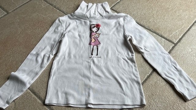 Coltrui wit maat 128 100% katoen, Ophalen of Verzenden, Gebruikt, Meisje, Shirt of Longsleeve
