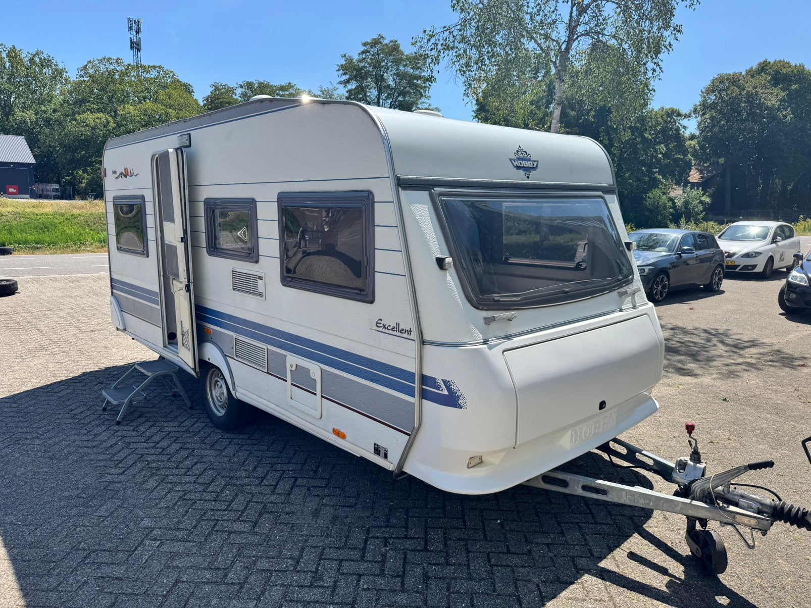 Caravan Hobby Exellent 470 Voortent - Luifel! Toiletruimte, Rondzit, Hobby, Bedrijf, Omvormbare zithoek