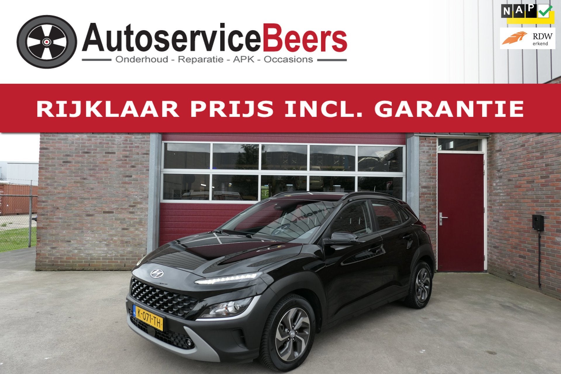 Hyundai Kona 1.6 GDI HEV Comfort Smart, Camera, LMV, PDC, Ca, Stof, Gebruikt, Euro 6, Zwart