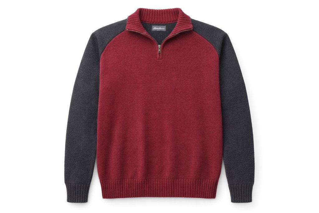 Rood‑grijze Eddie Bauer trui met rits, Kleding | Heren, Ophalen, Eddie brauer, Overige maten, Zo goed als nieuw