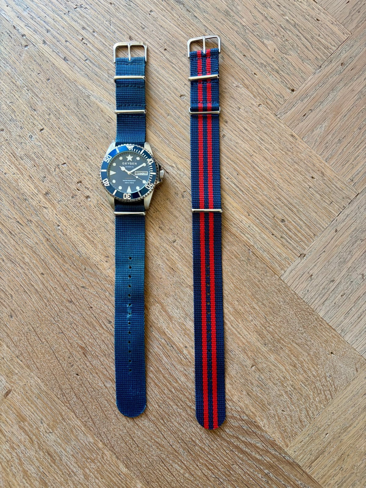 Oxygen Diver 44mm horloge met extra NATO band, Overige merken, Staal, Polshorloge, Overige materialen