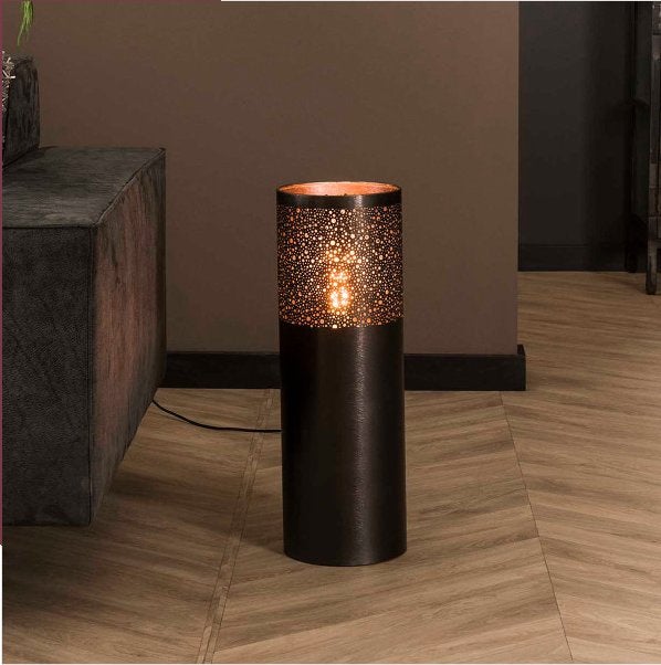 Vloerlamp cilinder Ø20 – Zwart Nikkel, 60 cm – NIEUW in doos, Ophalen of Verzenden, Nieuw, Minder dan 100 cm