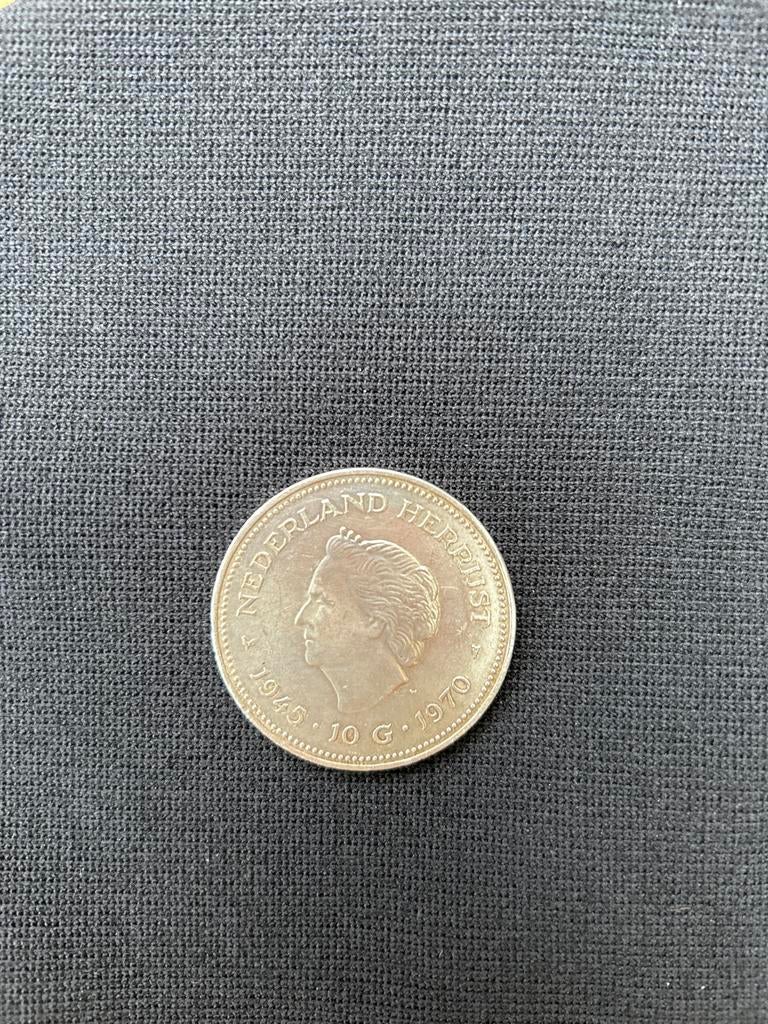 Zilveren munt Nederland Herrijst 1945-1970, 10 gram, Koningin Juliana, Zilver, Losse munt, Overige waardes