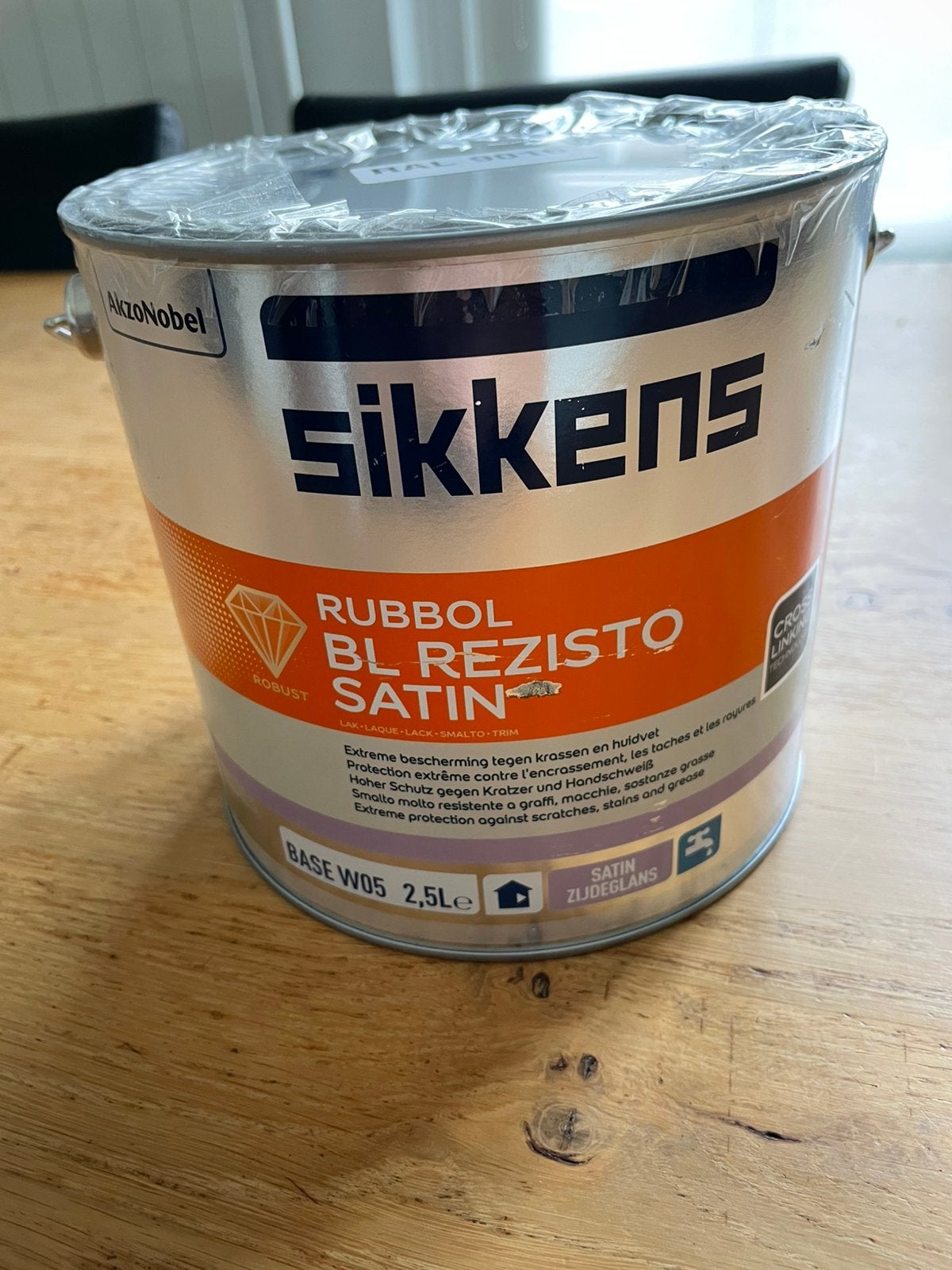 Sikkens Rubbol BL Rezisto Satin 2,5 liter RAL 9016, Ophalen, Wit, Nieuw, Lak