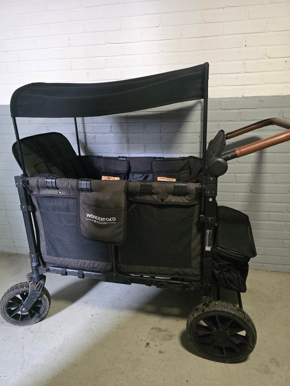 WonderFold W4 Luxe 4-zits bolderwagen zwart + accessoires, Ophalen of Verzenden, Opvouwbaar, Gebruikt