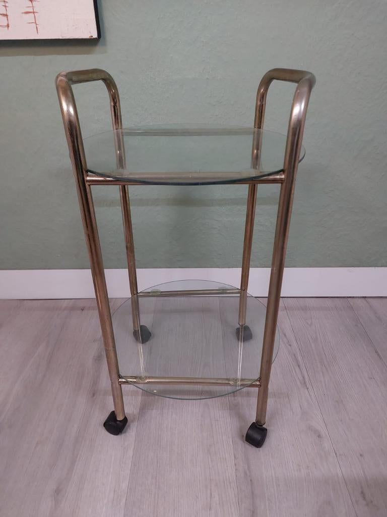 Prachtige messing bijzettafel  trolley serveerwagen, Ophalen, Huis en Inrichting