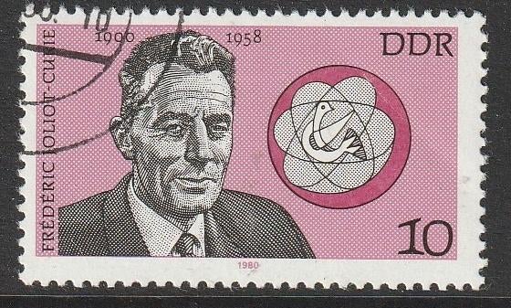 DDR 1980 2493 F Joliot-Curie, Gest, Ophalen of Verzenden, DDR, Gestempeld