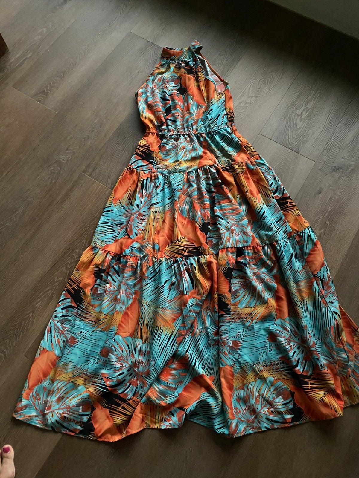 Zomerse Ibiza Stijl Maxi Jurk Maat S, Zo goed als nieuw, Maat 36 (S), Onder de knie, Meerkleurig
