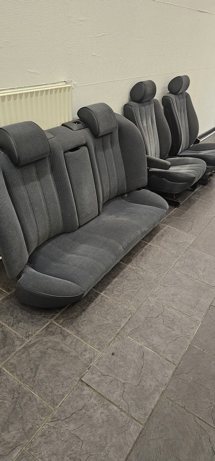 BMW E32 Stoelen compleet Interieur Grijs Stof, Auto-onderdelen, Interieur en Bekleding, Ophalen, Gebruikt, BMW