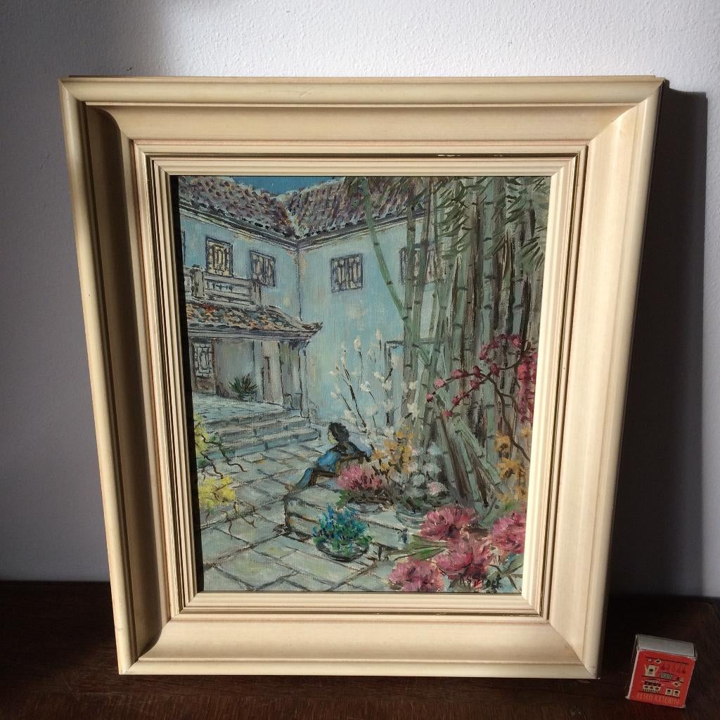 Richard LaPiere Zoon van Han Anton Pieck binnenplaatsje, Antiek en Kunst, Ophalen of Verzenden