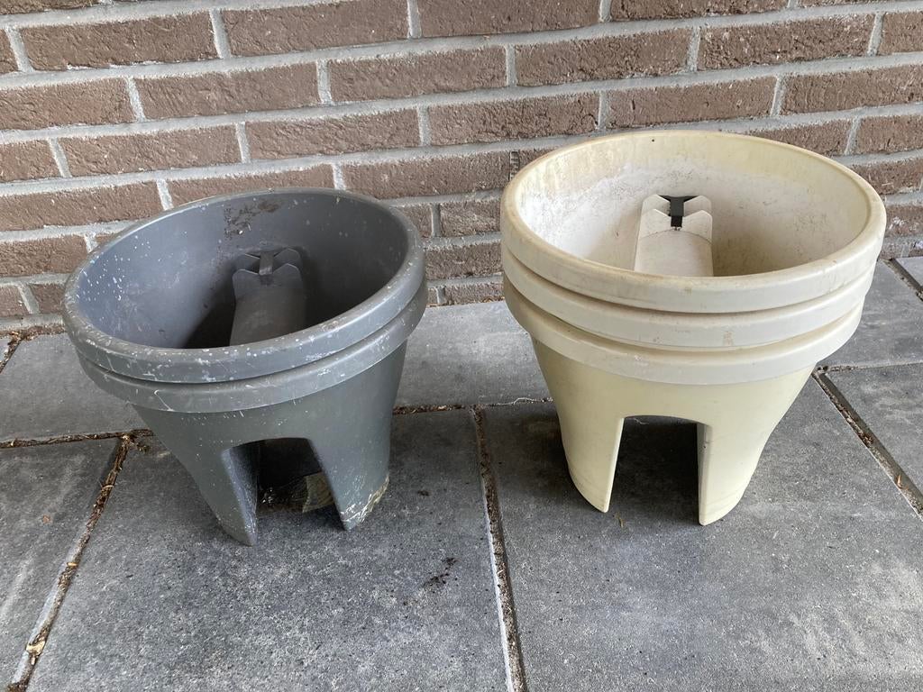 5 bloempotten voor reling balkon, 25 tot 40 cm, Kunststof, Gebruikt, Balkon