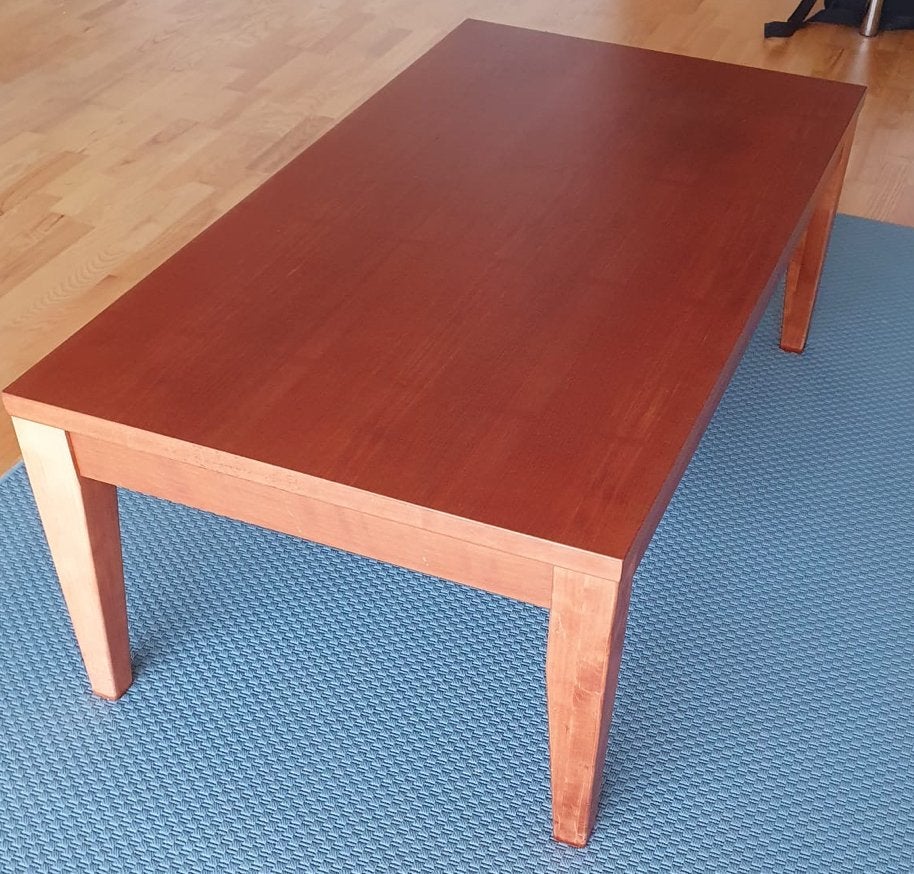Salontafel van kersenhout (mogelijk appelhout), Huis en Inrichting, Tafels | Salontafels, Ophalen, Gebruikt, 100 tot 150 cm, 50 tot 100 cm