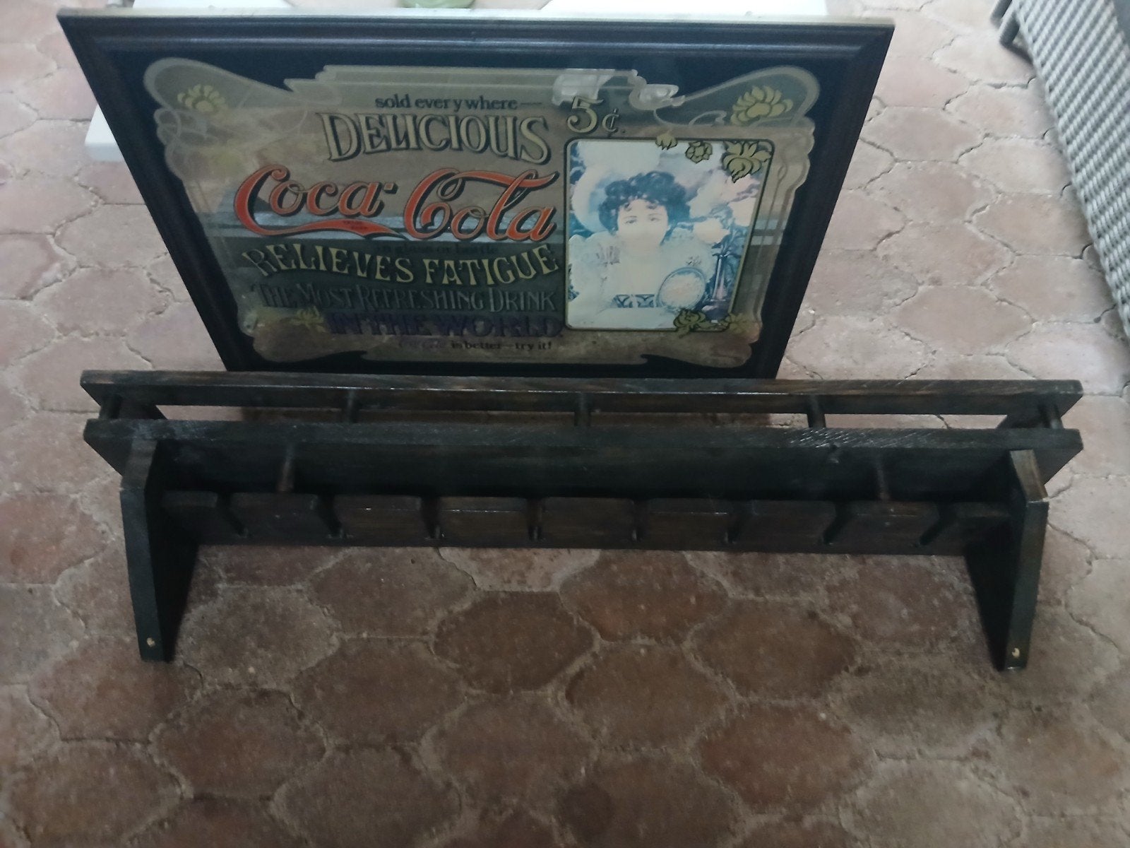 Vintage coca cola spiegel, Ophalen, Rechthoekig, Minder dan 100 cm
