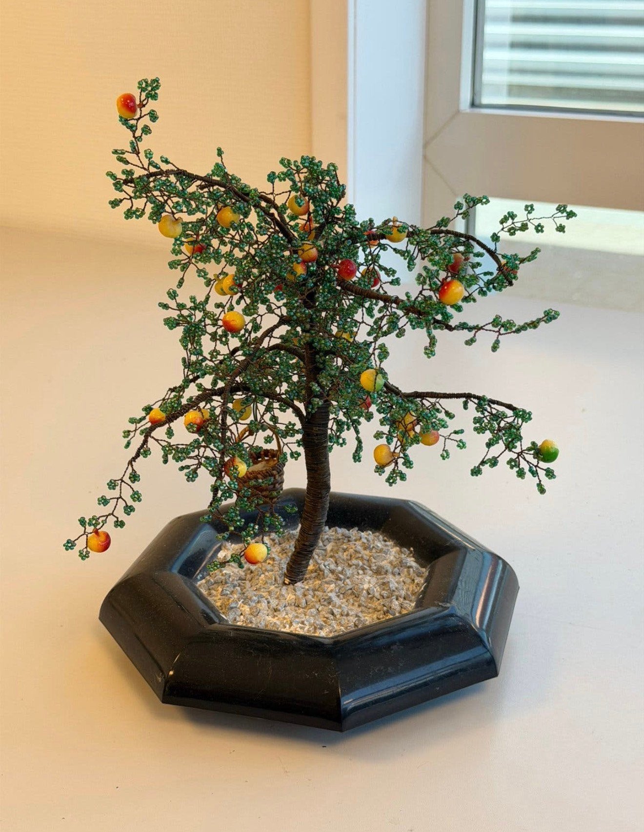 Handgemaakte Kralen Bonsai Appelboom met Buigbare Takken, Antiek en Kunst, Ophalen of Verzenden