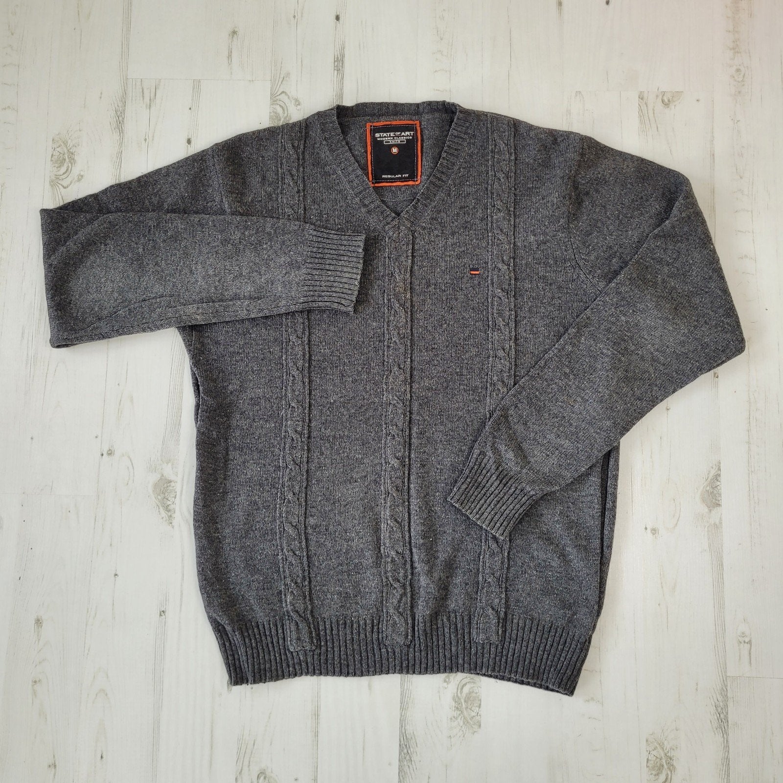 State of Art trui M regular fit merino wol kasjmier grijs, State of Art, Maat 48/50 (M), Ophalen of Verzenden, Zo goed als nieuw