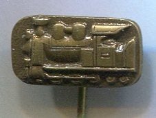 Oldtimer Locomotief koper/brons trein speldje ( J_058), Ophalen of Verzenden, Zo goed als nieuw, Transport, Speldje of Pin