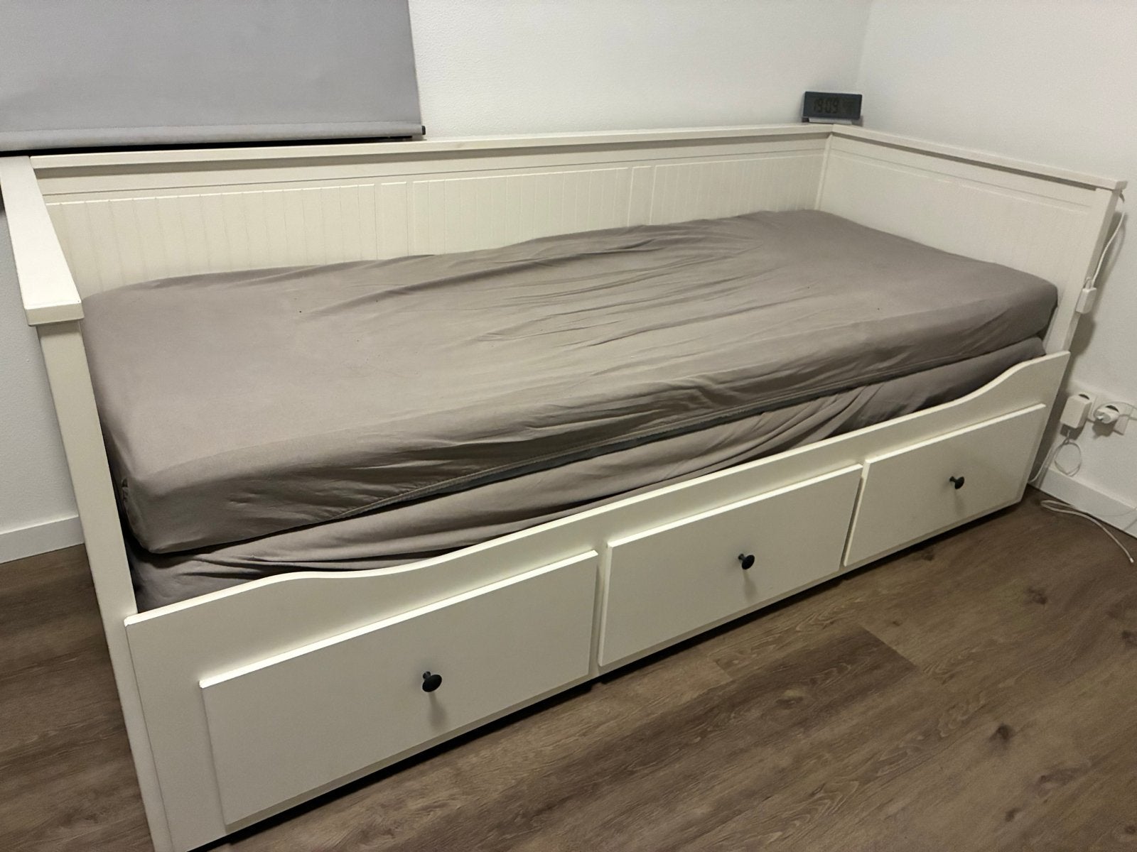 IKEA Hemnes Bedbank met 3 lades - Wit, Ophalen, Gebruikt, Wit, Tweepersoons
