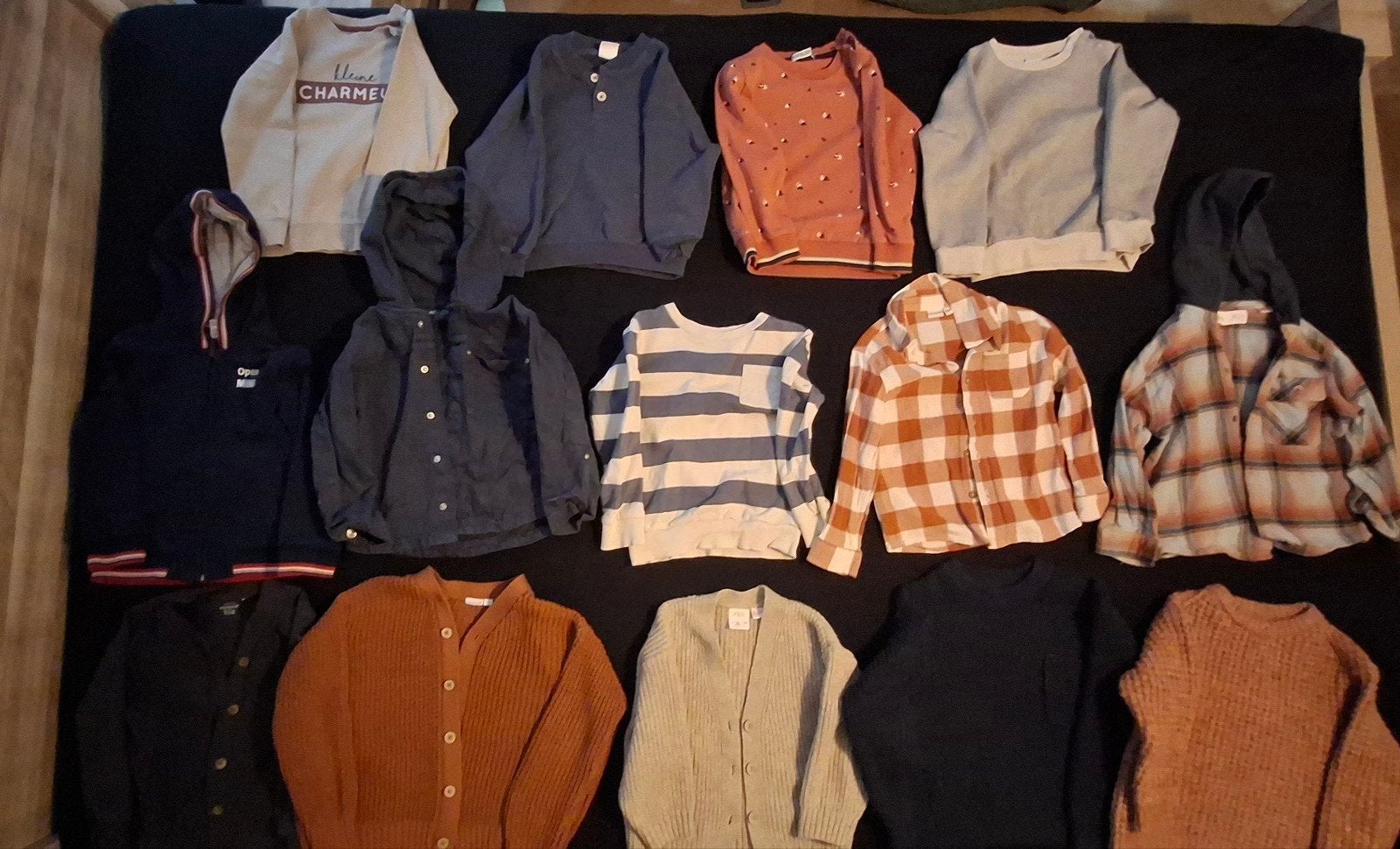 14 jongens truien, overhemden en vesten maat 104, Ophalen, Gebruikt, Jongen, Trui of Vest