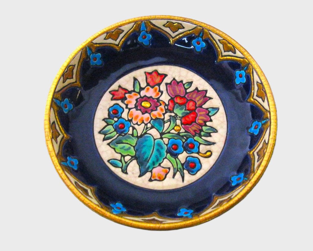 Prachtige Emaux de Longwy rond bord <1920/1930>, Ophalen of Verzenden