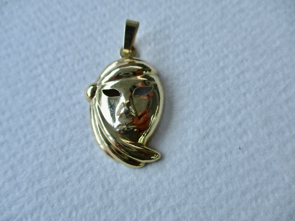 Goudkleur gezicht MASKER hanger, Verzenden, Zo goed als nieuw, Goud, Overige materialen