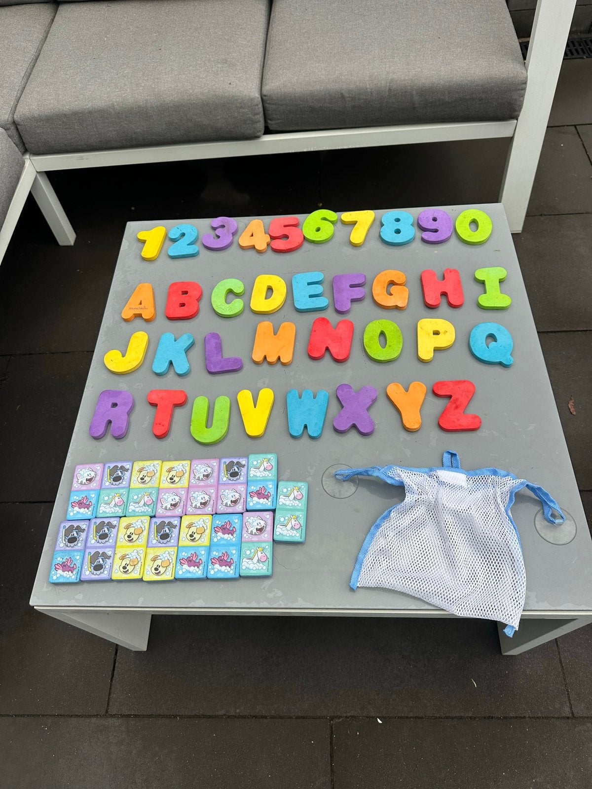 Munchkin foam letters en cijfers met woezel en pip tegels, Ophalen of Verzenden, Gebruikt, Jongen of Meisje