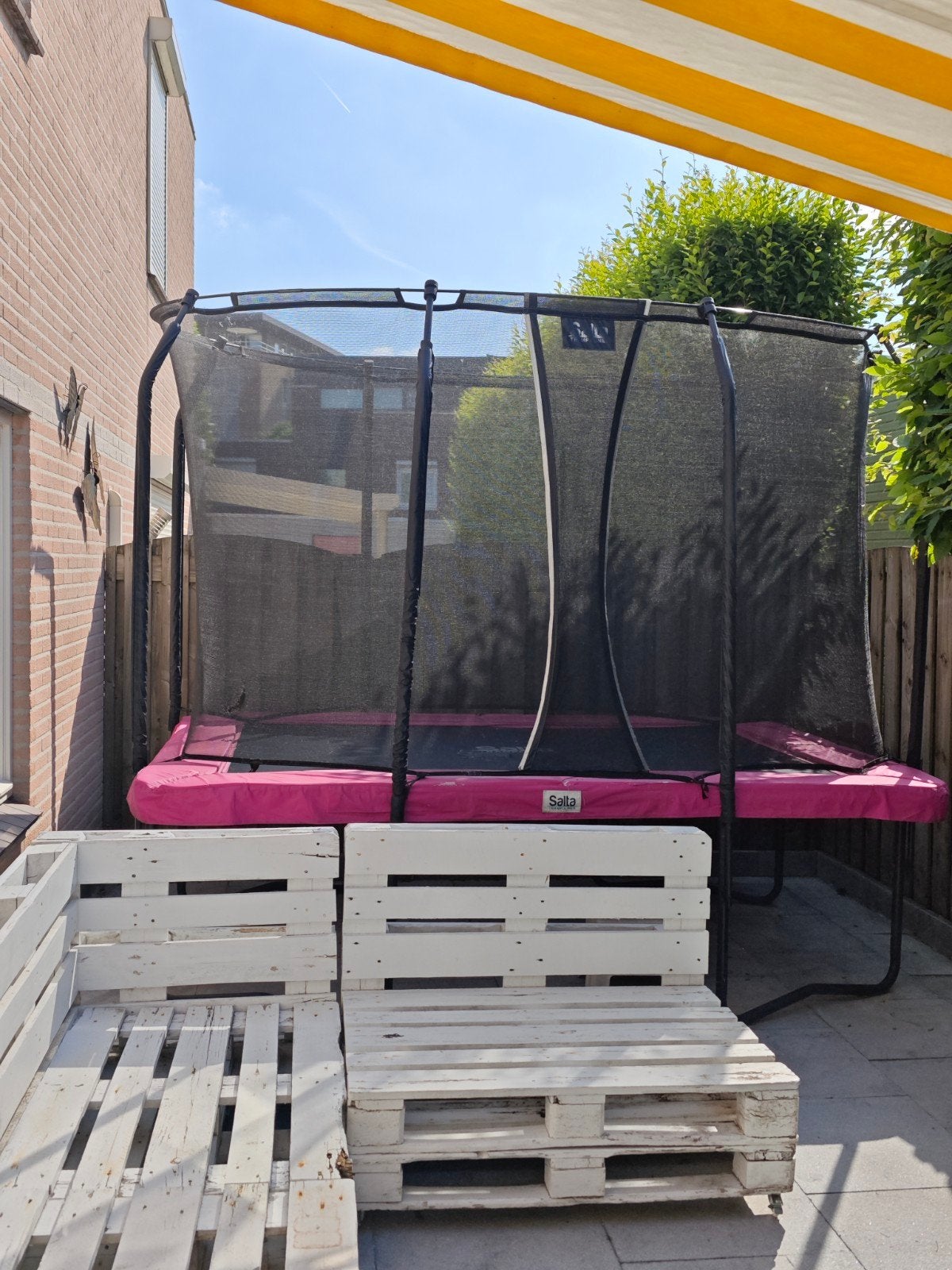 Salta Trampoline 214 x 305 + afdekhoes + veiligheidsnet, Ophalen, Gebruikt