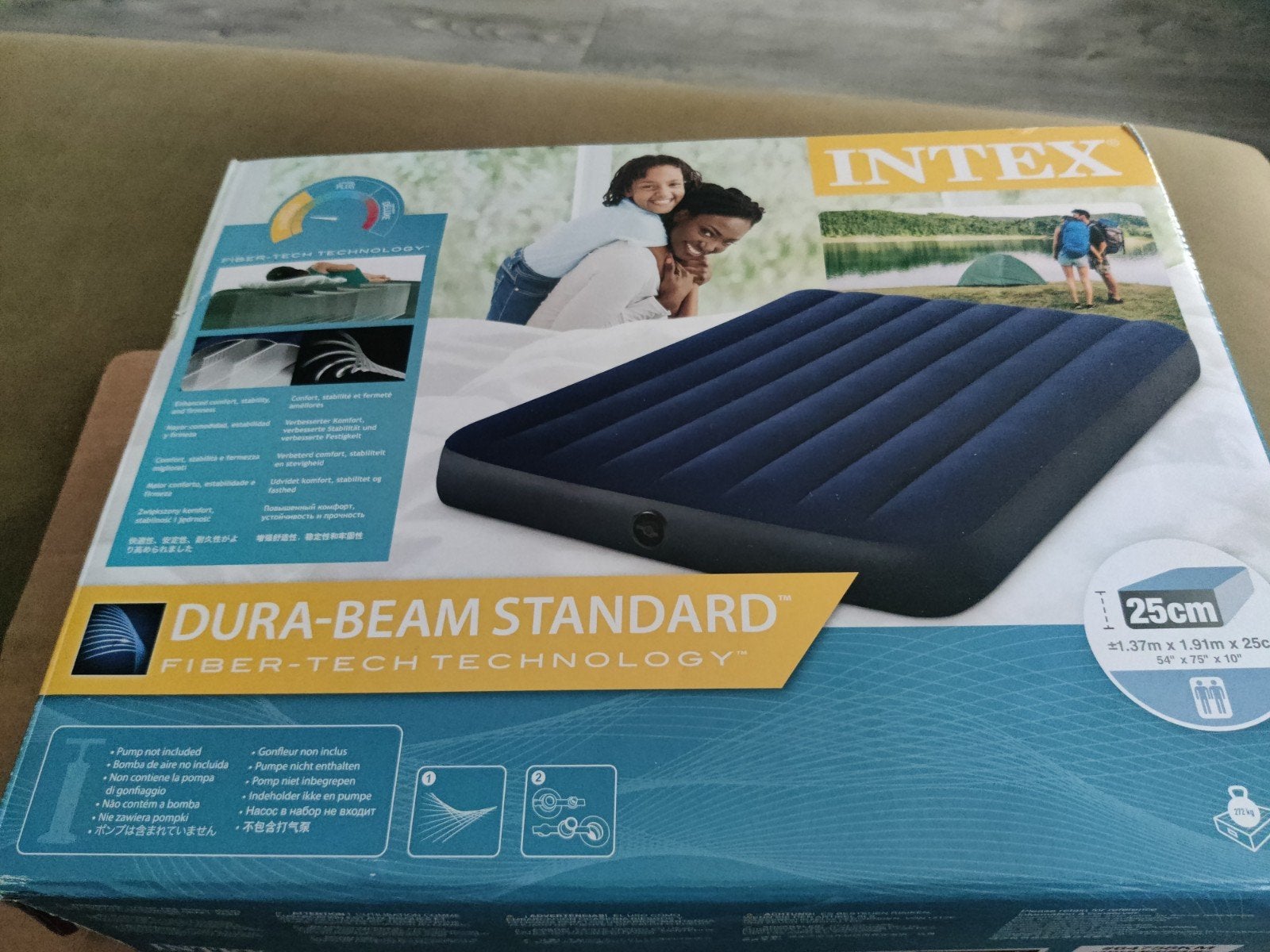 Intex 2-persoons luchtbed & party lights., Caravans en Kamperen, Luchtbedden, Ophalen