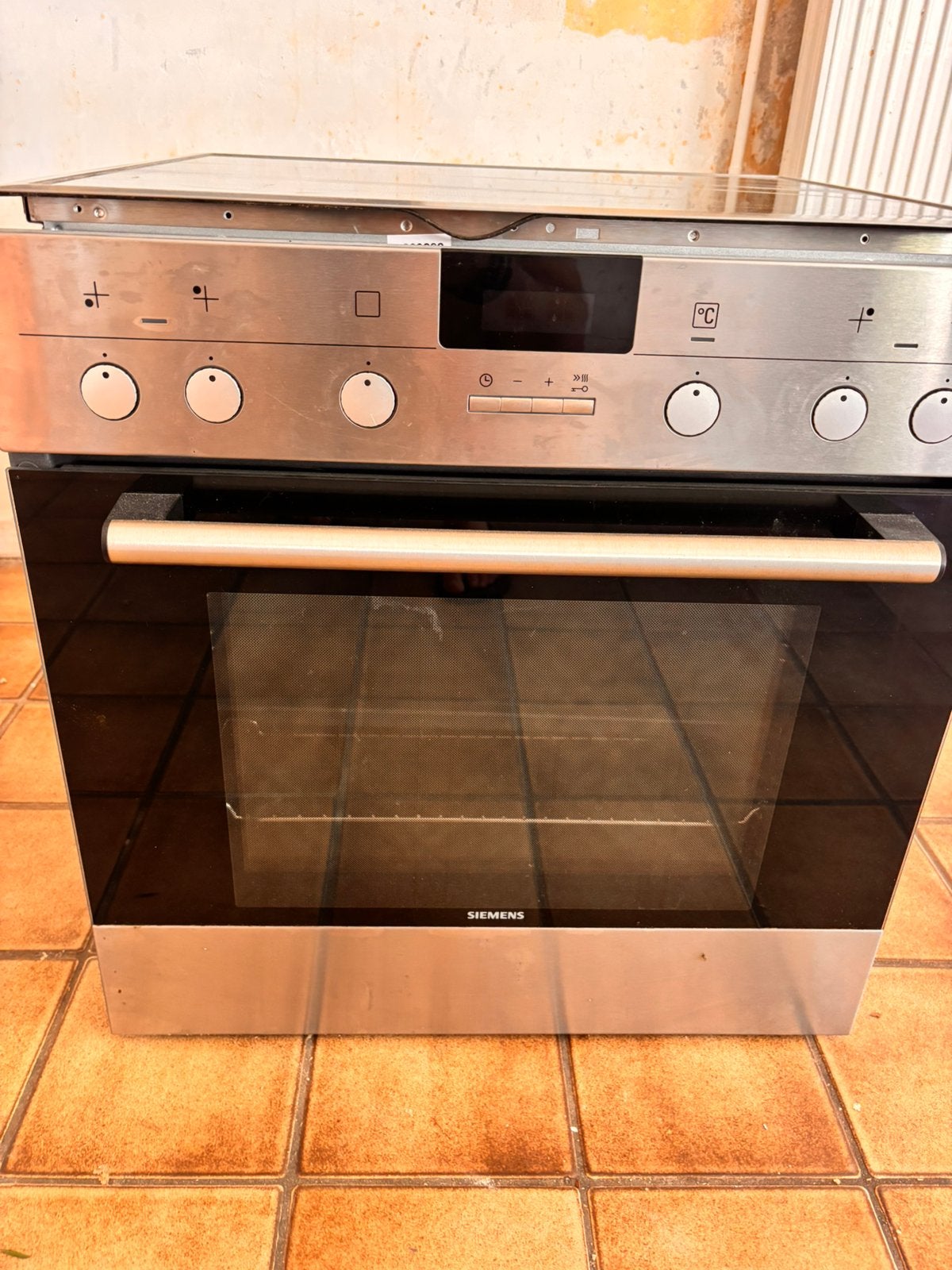 Te koop elektrische kookplaat met oven grill, Ophalen, Grill, 4 kookzones, Zo goed als nieuw