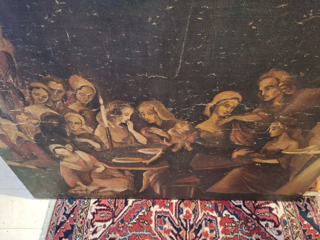 Schilderij, Doek, Portret of Personen, Gedateerd, Ophalen of Verzenden